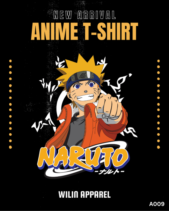 Kaos Cotton Pria Wanita Anime Naruto